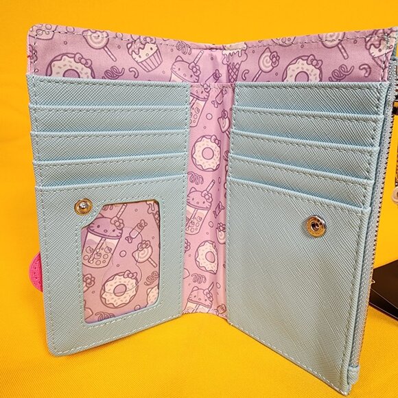 Loungefly Sanrio Hello Kitty Cupcake Sprinkle Sweet Treats Flap Wallet NEW - Picture 11 of 13